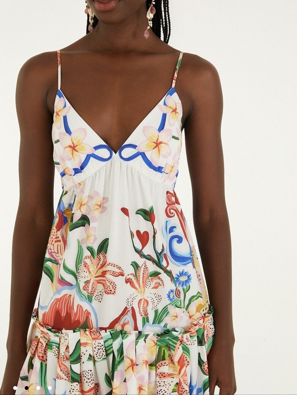 Off-White Garden Of Life Scarf Ruffled Mini Dress - Picture 4 of 4